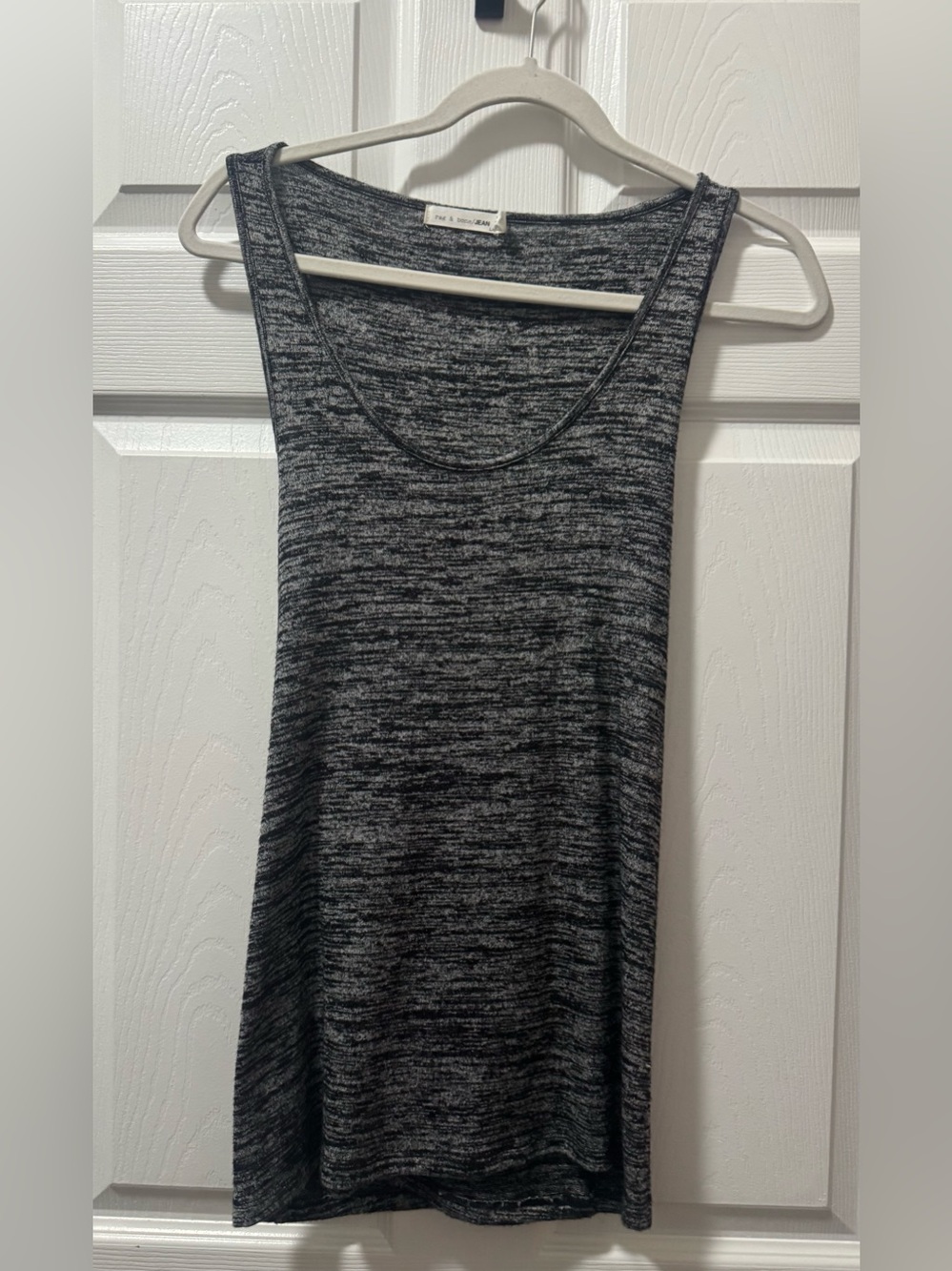 rag & bone Black Heathered Scoop Neck Tank